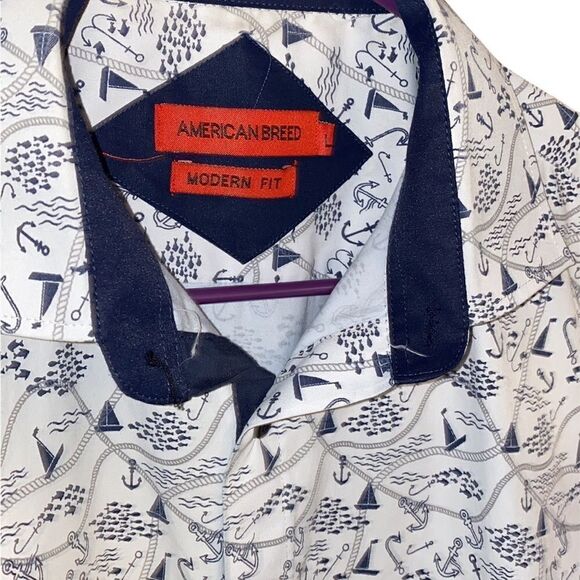American Breed Short Sleeve Button Up size L - Picture 3 of 6